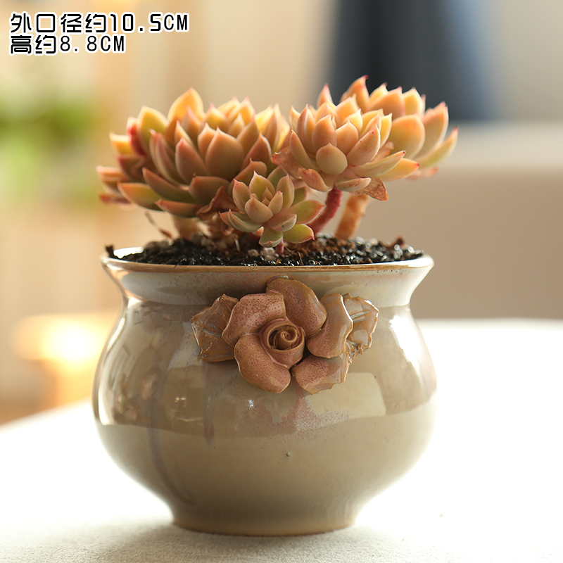 End fleshy flower pot small platter pinch flower Korean big caliber combination old running the creative special indoor ceramic POTS