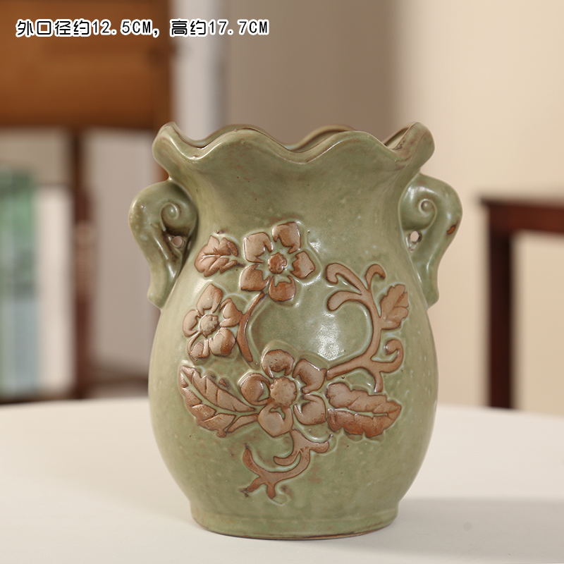 Old running the end K glaze mage flowerpot large ceramic flower POTS, fleshy breathable high Lao - zhuang ideas relief basin of restoring ancient ways