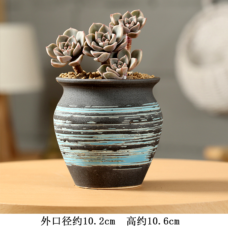 End fleshy flowerpot ceramics through pockets tao indoor flesh POTS trumpet large character lines on sale