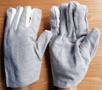 C- cloth double-layer canvas gloves white sub-finger wear-resistant heat insulation conventional universal full 120 double discount 700 double bag