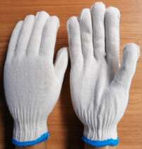 Shengyuan 570g blue-edged spun yarn gloves white cotton yarn finger breathable wear-resistant full 120 pairs discount 800 pairs per pack