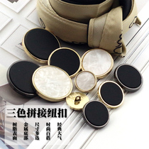 Gold flat metal button button Fashion wild suit button Wool coat windbreaker coat dress decoration button