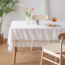 French retro table cloth idyllic style small fresh white lace table cloth art long square tea table cloth