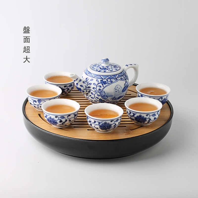 Contracted small tea tray with simple tea table one round, square, melamine bamboo tea set dry storage type mercifully