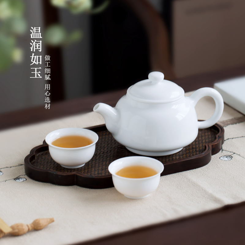 Jingdezhen up the fire which ceramic single white porcelain teapot kung fu tea set household size belt filter pot of the teapot