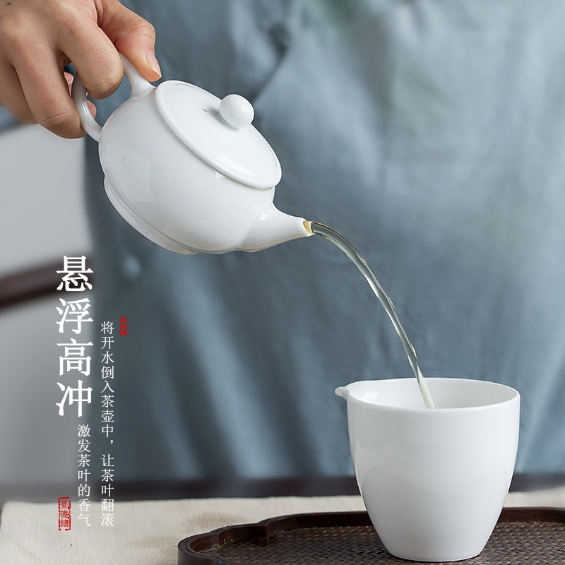 Jingdezhen up the fire which manual kung fu tea cozy contracted white porcelain teapot tea Japanese pu single pot