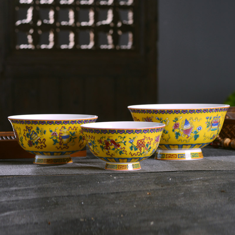 Chinese style household ipads porcelain of jingdezhen ceramics rice bowl of noodles in soup bowl sect auspicious sweet antique dishes and tableware