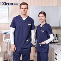 Tie-up oral dentistry Dentist doctor overalls hand washing clothes Female short-sleeved operating room hand brushing nurse split suit