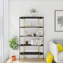 Nordic light luxury bookshelf bedroom bookcase living room partition display stand simple floor decoration corner iron shelf