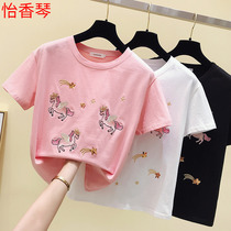 Summer new 14-year-old 100 hitch short sleeve t-shirt woman loose Korean version 13 student 15 15 16 grand child 17 less girl