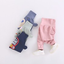 Baby big pp pants baby pants boys loose spring and autumn single pants girls can remove crotch newborn trousers Haren pants tide