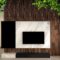Log black walnut solid wood mahogany grille Great Wall board wood veneer panel background wall siding decorative board mosaic