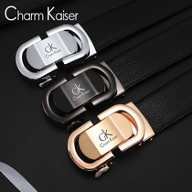 GK tide brand belt mens leather automatic buckle belt middle-aged business casual formal wear real cowhide pants belt men