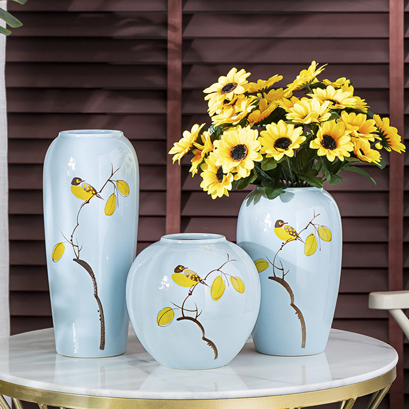 Jingdezhen ceramic vases, dried flower adornment furnishing articles floret bottle table sitting room light key-2 luxury water raise flower arrangement China web celebrity