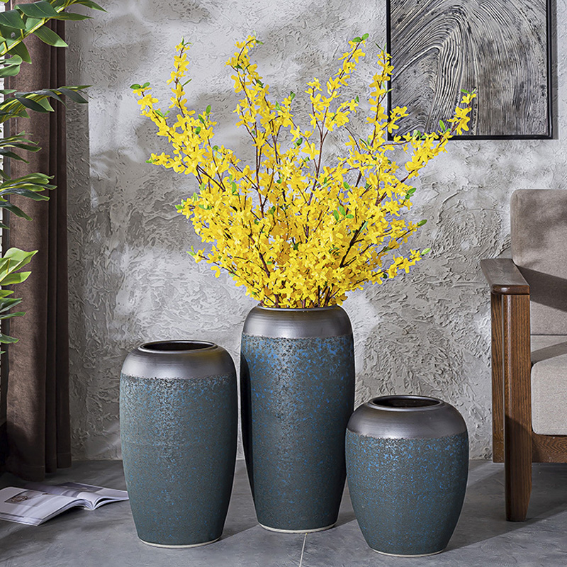 New Chinese style ceramic sitting room place flower arranging European - style wedding gift aqua blue American home decoration vase