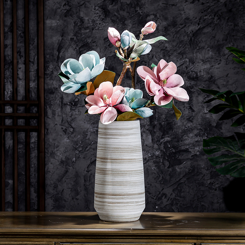 Restore ancient ways of literature and art ceramic dry flower vase Nordic contracted Japanese small and pure and fresh flower arrangement sitting room decoration ceramics furnishing articles