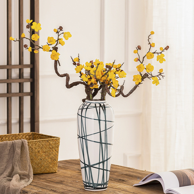 Ceramic dry flower decoration water raise floret bottle furnishing articles Nordic sitting room TV ark, creative flower arranging contracted household act the role ofing is tasted