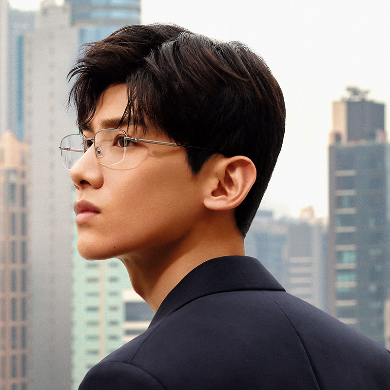 montblanc万宝龙眼镜男光学眼镜新款半框商务白敬亭同款mb0061oa