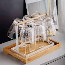 Light luxury water cup set glass net red ins wind transparent heat-resistant household modern living room teacup large capacity