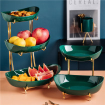 Nordic light luxury double-layer fruit tray living room ceramic fruit basin Net red household creative multi-layer snack candy dried fruit box