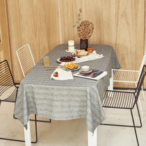 Nordic cotton linen tea table cloth art net red Jane approximately rectangular linen Japanese style grid pure table cloth table cloth