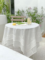 White table cloth Nordic light extravagant household net red minimalist modern small round table table cloth with wind and tea table cloth