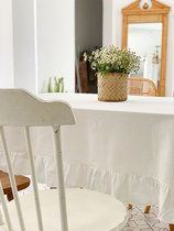 White oval table cloth cotton linen rectangular Japanese style home web black tea several tables Bins wind tablecoths