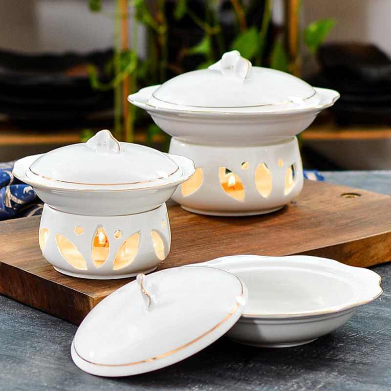 Hotel club up phnom penh Chinese ceramic tableware sea cucumber and bird 's nest candles heating a bowl dessert bowl with cover