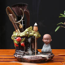 Hidden tea edge purple sand tea set accessories tea pet back incense 6 sets of ornaments Zen little monk tea ceremony six gentlemen