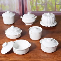Dessert high-grade small stew Cup 1 person ceramic hotel sugar water bowl water water stew Cup stew Cup stewed soup Tremella steamed egg with lid
