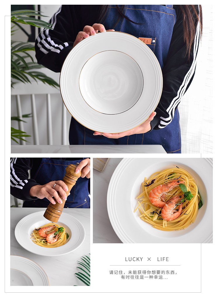 Spaghetti bowl dish western - style pasta dishes contracted Europe type household UFO creative western dishes straw plate of tao