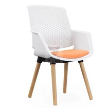 Kai Sa white with hole solid steel foot lounge chair Solid wood cafe chair Library lounge chair Staff restaurant chair