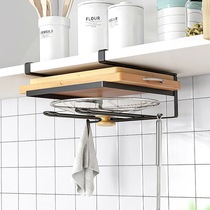 Kitchen containing shelving cabinet Lower hanging rack wall-mounted lid hanger Layered Hooks Hanging Basket Wardrobe Storage Racks