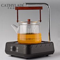 Cathyladi Kung Fu tea set Girder Glass pot Household simple double liner electric pottery stove Kettle Tea maker