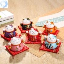 Five cat ornaments cure small ornaments Zhaocai cat Small Cute ceramic piggy bank creative car