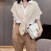 Spring Summer Fish Tail Grain small shawl shoulder matching skirt Outer name Yuanyuan Ocean Knitted Air Conditioning House Hitch Shoulder Sleeve False Collar
