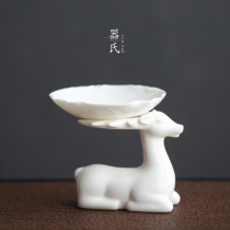 Jis white porcelain tea filter household kung fu tea set accessories ceramic creative tea divider tea leak filter