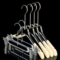 Acrylic Clothes Hanger Flocking Clothes Hang Transparent Crystal Clothing Store Clothes Brace Photo Pants Clip Women Clothes Straight Podcast Clothes Hanger