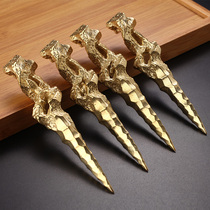 Pure copper tea knife Taihu Stone Puer knife special tea knife Handmade tea needle household prying tea knife Tea cone tea set accessories