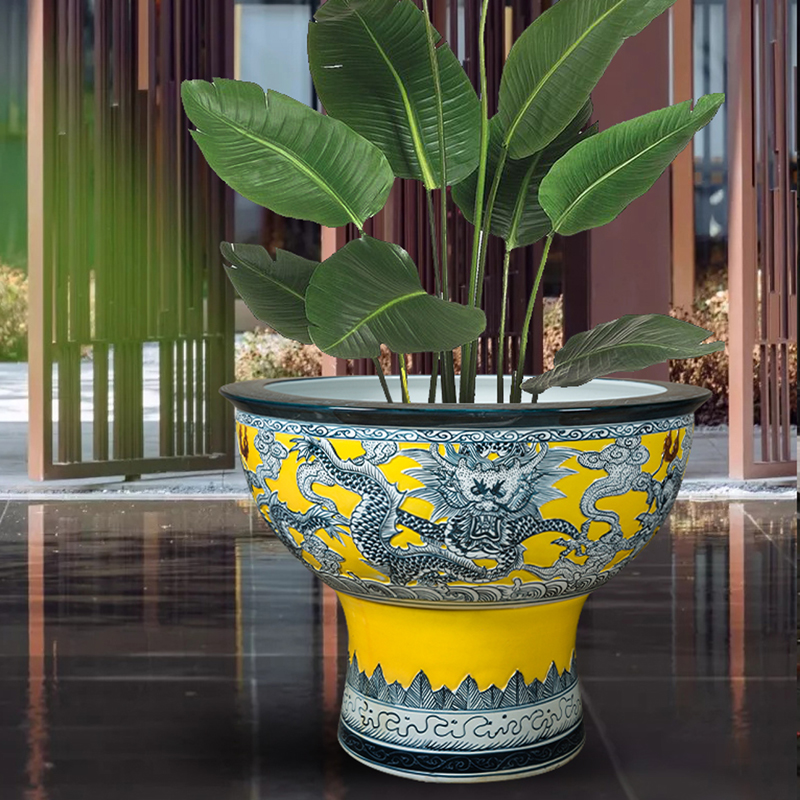 The Base cylinder with jingdezhen flowerpot goldfish bowl lotus basin furnishing articles courtyard the tortoise ceramic water lily porcelain cylinder column