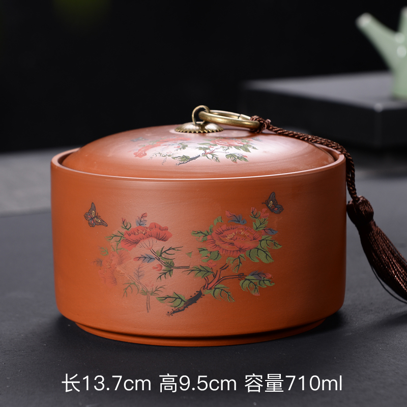 Violet arenaceous caddy fixings creative tank kung fu tea set household tea accessories moistureproof large - sized puer tea pot of tea set