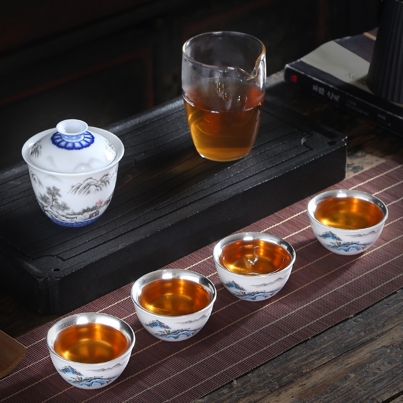 Dehua suet white jade porcelain teacup kung fu time single cups of tea tieguanyin tea bowl cups, sample tea cup