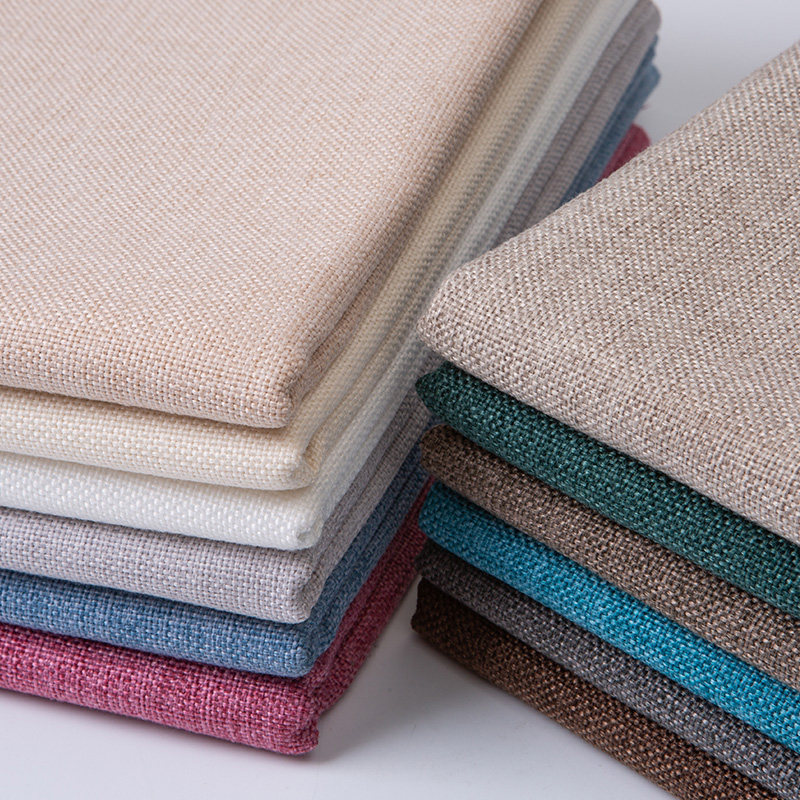 沙发布料加厚素色粗亚麻面料老粗布