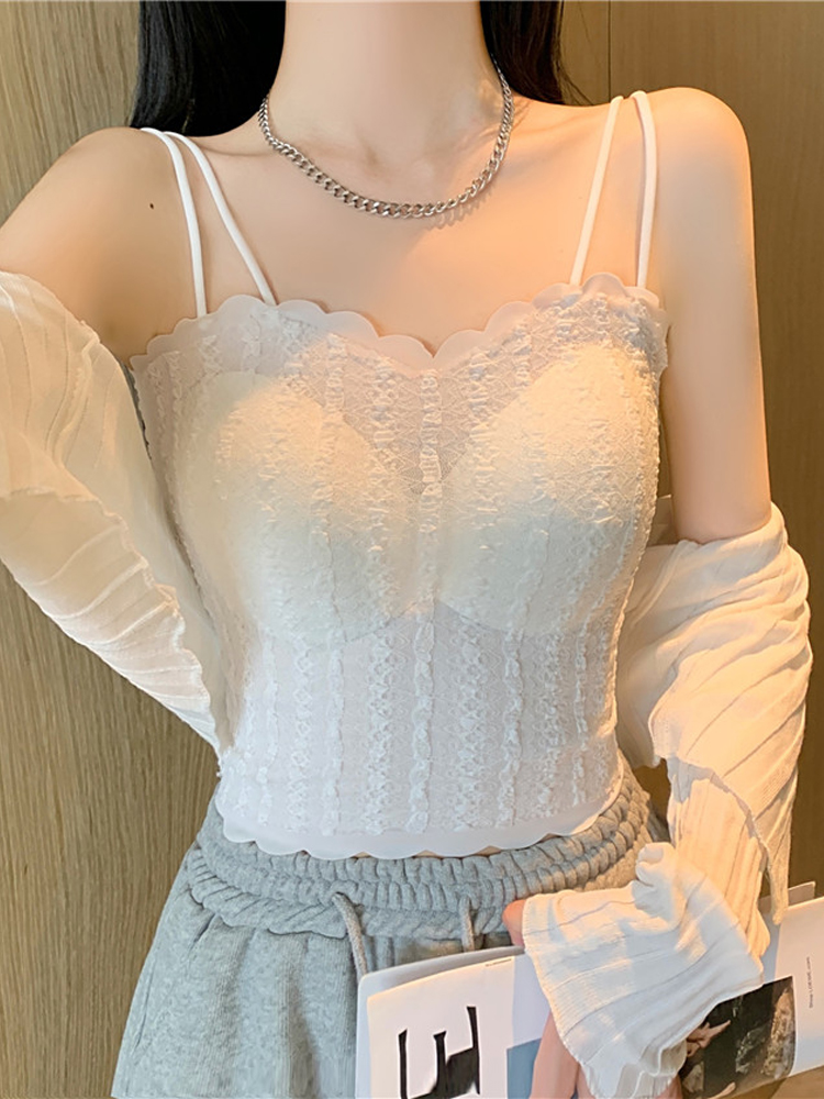 蕾丝吊带背心绝美纯欲美背