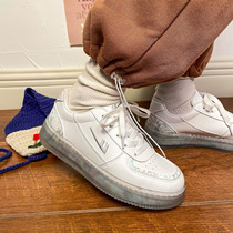 Back Force Little White Shoes Women Summer 2021 Autumn New Women Shoes 100 Hitch Spring Board Shoes Ins casual sports Detraining shoes