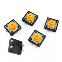 Square head 12*12*7 3 touch switch 4 foot Micro button switch vertical four foot 12x12x7 3 copper yellow