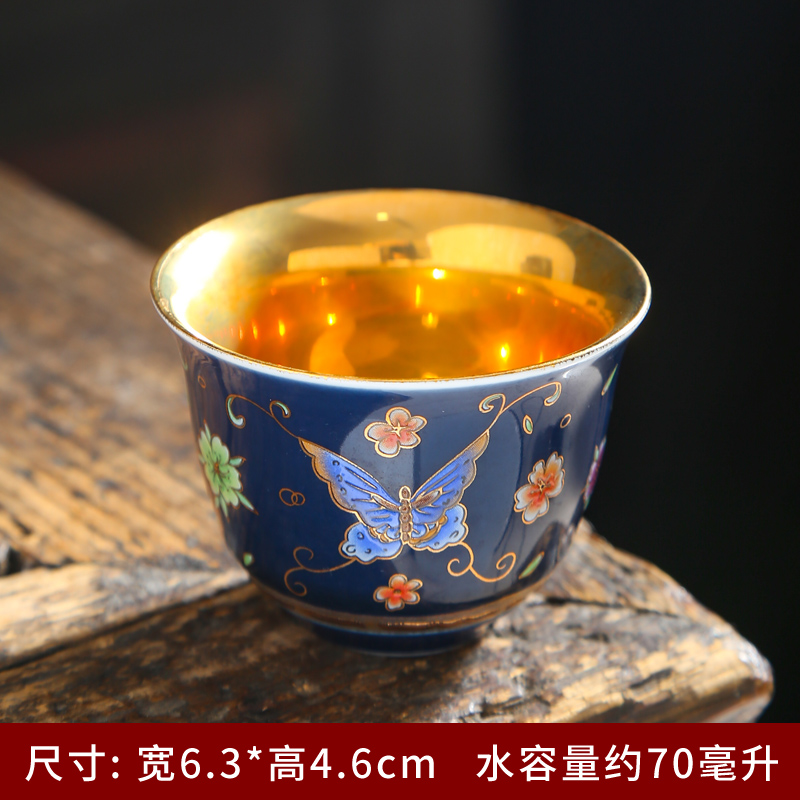 Jingdezhen high - end master cup single CPU hand - made colored enamel porcelain ceramic tea set flower sample tea cup kung fu tea cups