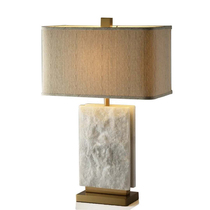 Postmodern personality creative natural marble desk lamp American light luxury model room study living room bedroom bedside lamp