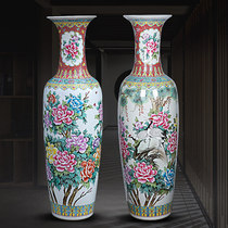 Jingdezhen Ceramics Hand Painting Fairy Crane Peony Chinese Large Vase Ceramic Bottle decoration parts