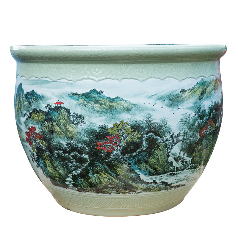 Jingdezhen ceramics has a long history in the hand - made landing fish tank sitting room garden furnishing articles study calligraphy and painting the receive a potted plant POTS